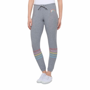 Chaser Gray Track Pants with Rainbow Accents